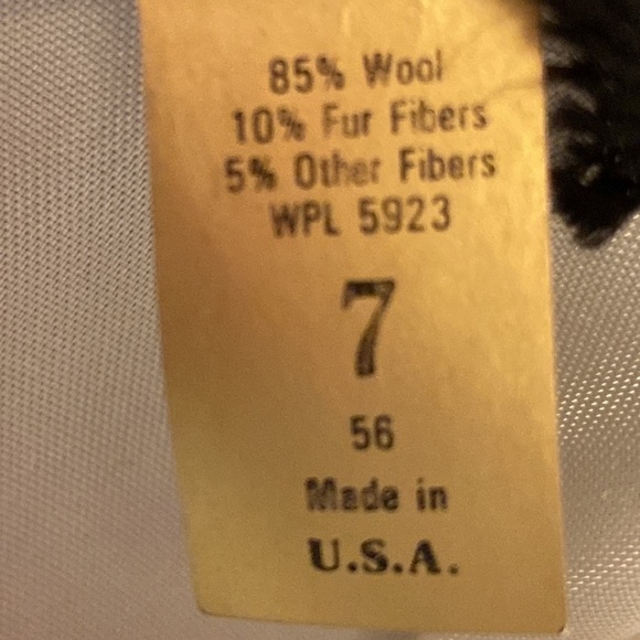 Custom Made by Reed Hill Navy Stingy Rim Fedora  Wool/Fur Blend Size 7 NWOT main image 6